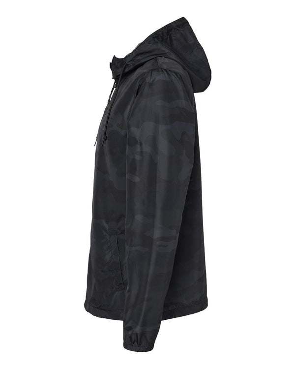 Custom Printed Apparel | MYOI Fundraiser | Black Camo Independent Trading Windbreaker - Jacket - MYOI Fundraiser - 18302