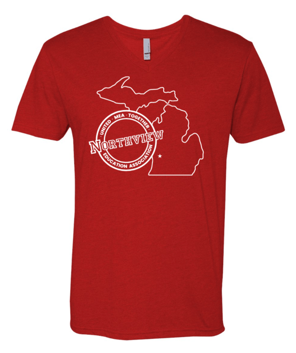 Custom Apparel - Screen Printing - Northview Staff 2024 - Adult Unisex Red Short Sleeve V - Neck - Northview Staff 2024 - 16440
