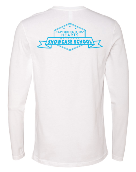 Custom Printed Apparel | Oakwood Elementary CKH - Unisex Long Sleeve T-Shirt (White / Black / Baby Blue) - Oakwood CKH - 18237