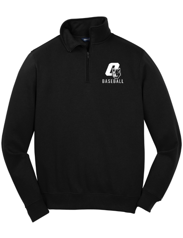 Custom Apparel - Screen Printing - OHS Baseball 2025 - Round 2 - Quarter Zip Sweatshirt (Black / Maroon) - OHS Baseball 2025 - Round 2 - 17443