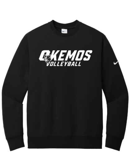 Custom Printed Apparel | OHS Volleyball - Nike Fleece Crewneck (Personalization Optional) - OHS Volleyball - 18261