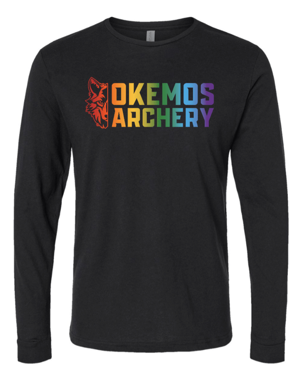 Custom Apparel - Screen Printing - Okemos Archery - Unisex Adult Long Sleeve Shirt (rainbow design) - Okemos Archery - 15463