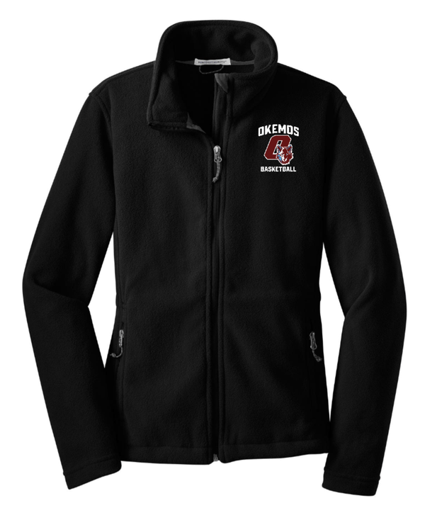 Custom Apparel - Screen Printing - Okemos Basketball - Women's Full Zip Fleece Jacket - Okemos JV Boys Basketball - 15051
