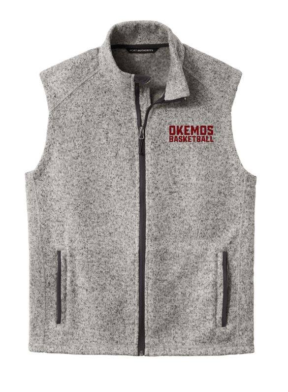 Custom Apparel - Screen Printing - Okemos Boys Basketball 24 - 25 - Men's Sweater Fleece Vest - Okemos Boys Basketball 24 - 25 - 16826