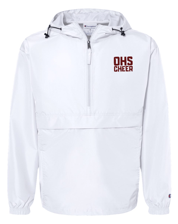 Custom Apparel - Screen Printing - Okemos Cheer Winter 2024 - Adult Hooded Packable Quarter Zip Jacket - Okemos Cheer - Winter 2024 - 17030