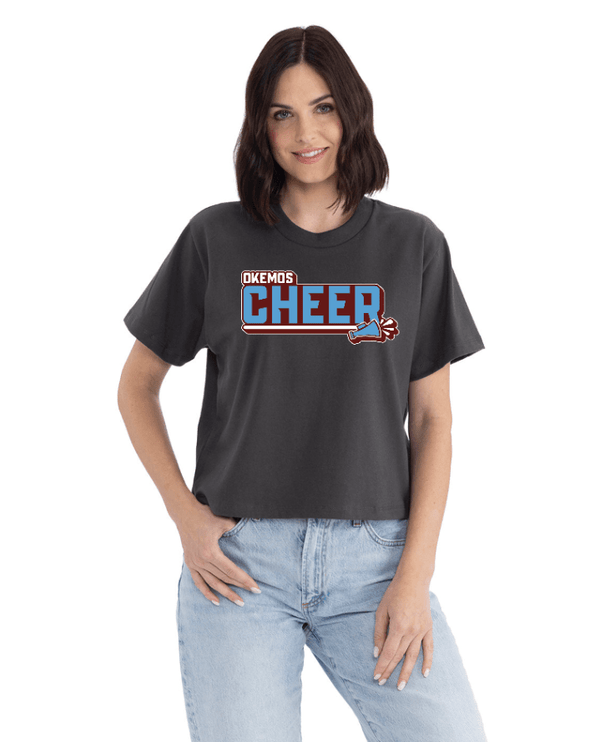 Custom Apparel - Screen Printing - Okemos Cheer Winter 2024 - Women's Heavyweight Boxy T-Shirt - Okemos Cheer - Winter 2024 - 17030