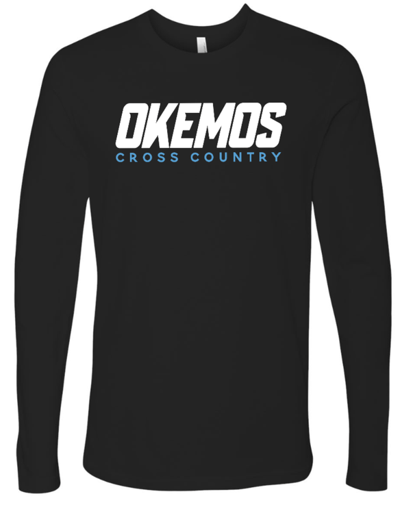 Custom Printed Apparel | Okemos CMS/Kiwana Cross Country 2025 - Adult Long Sleeve Tee (Black/Maroon) - Okemos CMS/Kinawa Cross Country 2025 - 18257