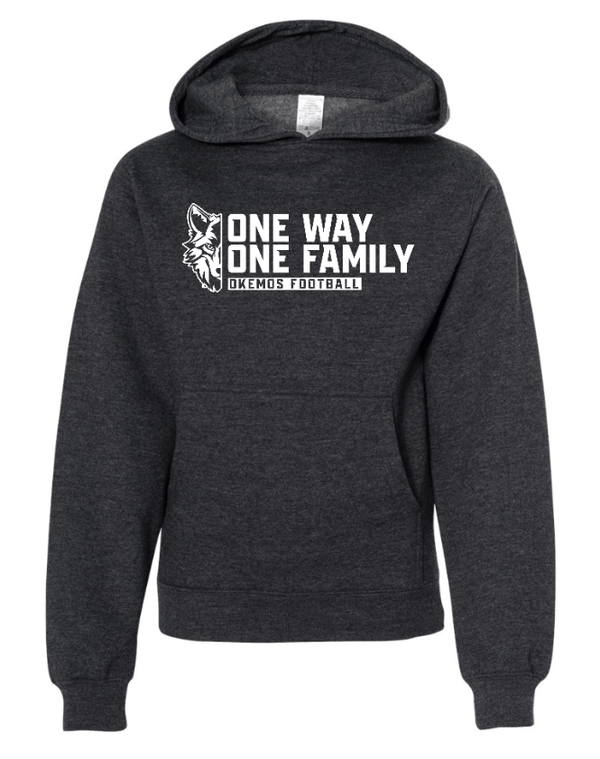 Custom Apparel - Screen Printing - Okemos Football 2024 - Youth Midweight Hooded Sweatshirt - Okemos Football 2024 - 16351