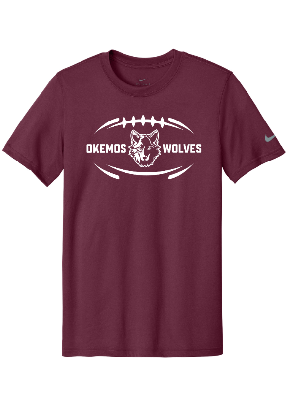 Custom Apparel - Screen Printing - Okemos Football - Spring 2025 - Nike Legend Tee (Black / Maroon) - Okemos Football - Spring 2025 - 17711