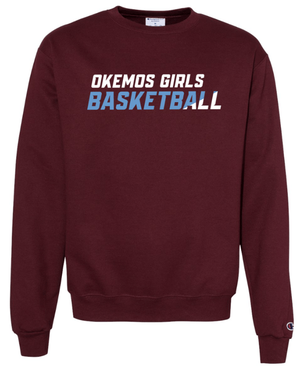 Custom Apparel - Screen Printing - Okemos Girls Basketball 2024 - Adult Unisex Champion Crewneck Sweatshirt - Okemos Girls Basketball - 16963