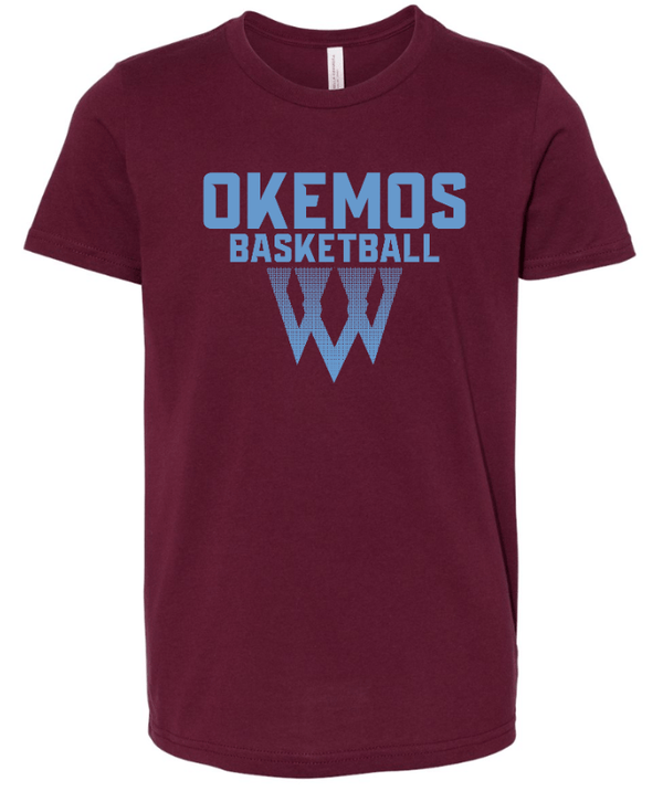 Custom Apparel - Screen Printing - Okemos Girls Basketball 2024 - Youth Unisex T-Shirt Net Design - Okemos Girls Basketball - 16963