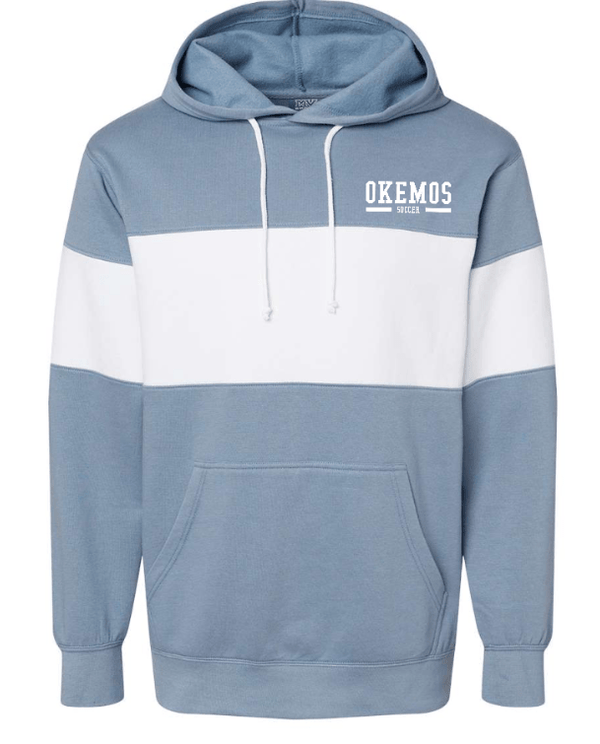 Custom Apparel - Screen Printing - Okemos Girls Soccer 2024 - Unisex Colorblocked Hooded Sweatshirt - Okemos Girls Soccer 2024 - 15460
