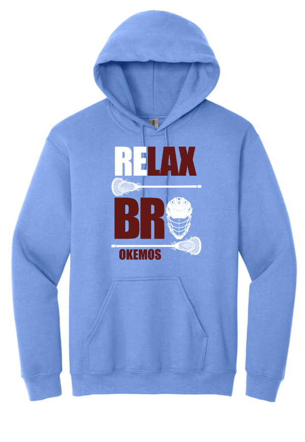 Custom Apparel - Screen Printing - Okemos Lacrosse Club | Relax Bro Unisex Gildan Hoodie - Hoodie - 15583 | Okemos Lacrosse Club