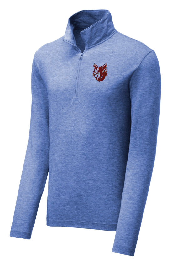 Custom Apparel - Screen Printing - Okemos Montessori - Adult Tri - Blend Wicking 1/4 Zip Pullover - 1/4 Zip - Okemos Montessori - 15018