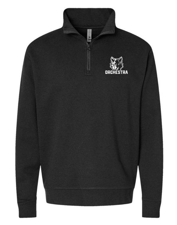 Custom Apparel - Screen Printing - Okemos Orchestra 24/25 - Fleece Quarter Zip Pullover ~Navy / Grey / Black ~ - Okemos Orchestra 24/25 - 16968