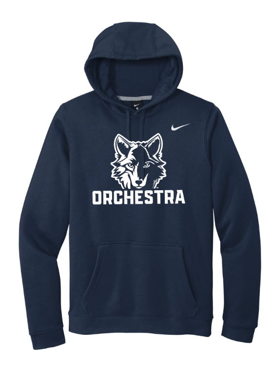 Custom Apparel - Screen Printing - Okemos Orchestra 24/25 - Nike Club Fleece Pullover Hoodie ~ Maroon / Black / Dark Grey / Navy ~ - Okemos Orchestra 24/25 - 16968
