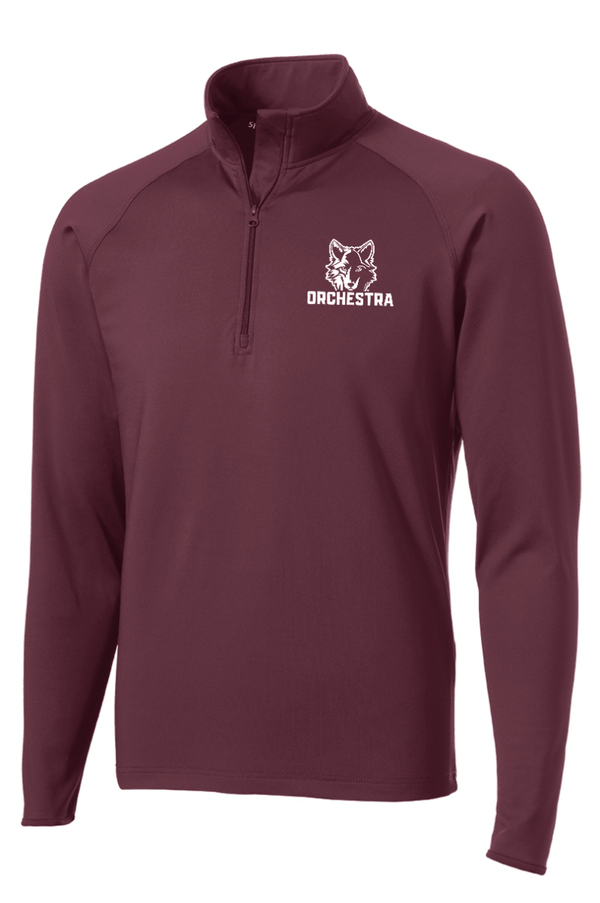 Custom Apparel - Screen Printing - Okemos Orchestra - Men's Performance Quarter Zip ~ Maroon / Black ~ - Okemos Orchestra 24/25 - 16968
