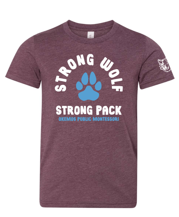 Custom Apparel - Screen Printing - Okemos Public Montessori - Youth Jersey Tee Maroon/ Grey - OPM Spiritwear 2024 - 16149