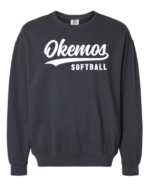 Custom Apparel - Screen Printing - Okemos Softball 2024 - Adult Unisex Comfort Colors Lightweight Crewneck - Okemos Softball 2024 - 15519
