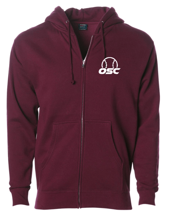Custom Apparel - Screen Printing - Okemos Softball Club Fall 2023 - Unisex Adult Full - Zip Hooded Sweatshirt - Okemos Softball Club - 14815