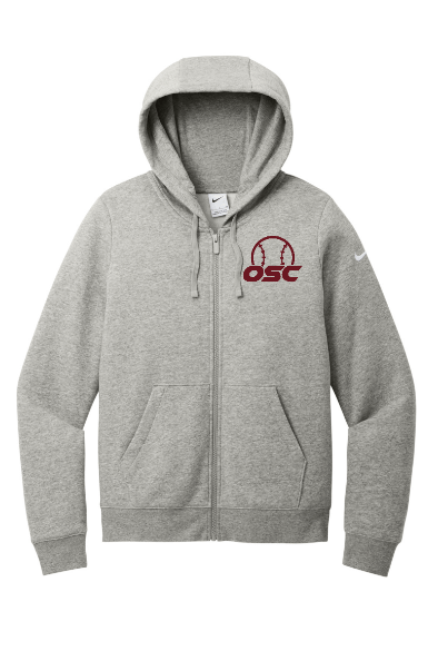 Custom Apparel - Screen Printing - Okemos Softball Club - Ladies Nike Full Zip Hoodie - Okemos Softball Club - 15523