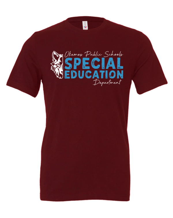 Custom Apparel - Screen Printing - Okemos Special Education Department - Unisex T-Shirt (Maroon/ Black) - Okemos Special Education Department - 16675