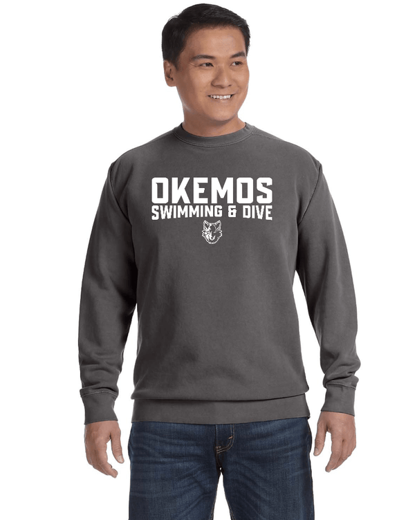 Custom Apparel - Screen Printing - Okemos Swim and Dive - Adult Crewneck Sweatshirt - Okemos Swim and Dive - 14947