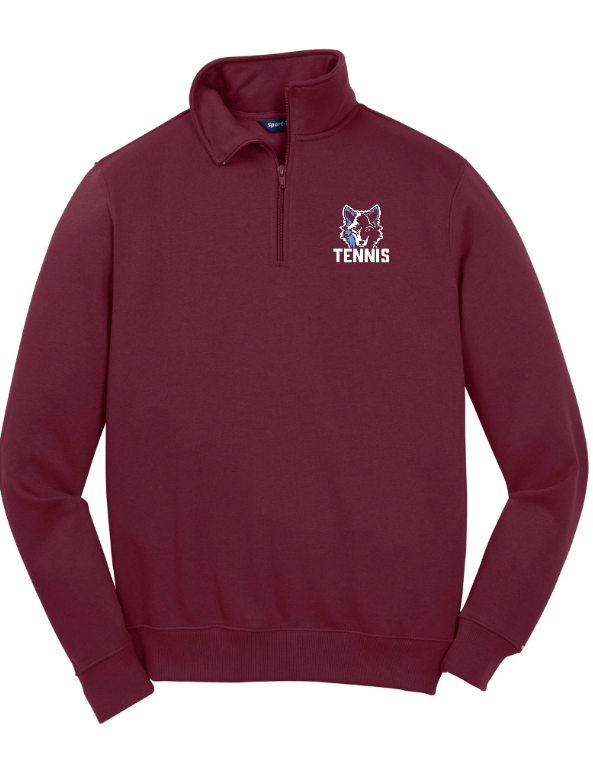 Custom Apparel - Screen Printing - Okemos Tennis 2025 - Unisex 1/4 Zip Sweatshirt - Okemos Tennis 2025 - 17424