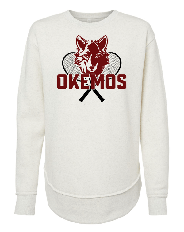 Custom Apparel - Screen Printing - Okemos Tennis 2025 - Women's Weekend Fleece Crewneck Sweatshirt - Okemos Tennis 2025 - 17424