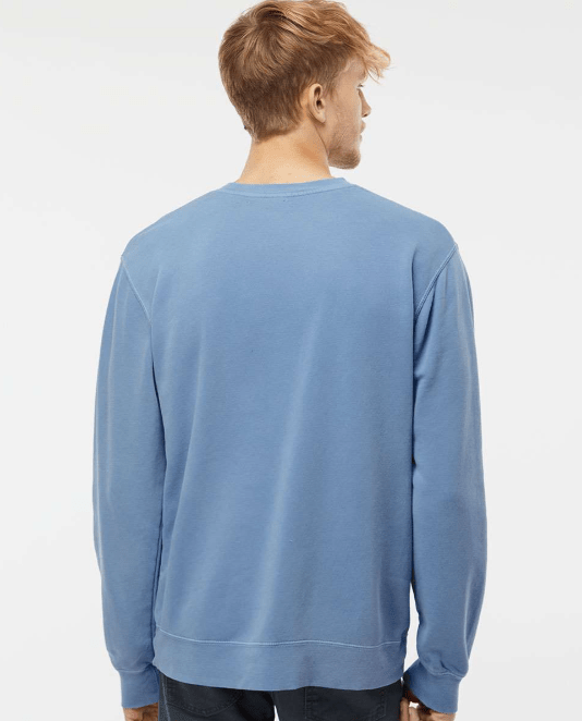 Custom Apparel - Screen Printing - Okemos Volleyball 2024 - Adult Pigment - Dyed Crewneck Sweatshirt Blue (Customizable) - Okemos Volleyball 2024 - 16403