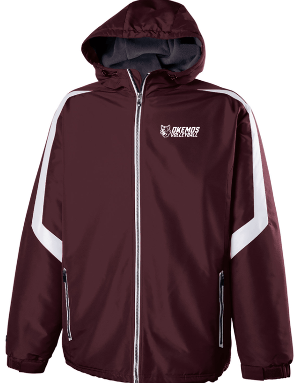 Custom Apparel - Screen Printing - Okemos Volleyball 2024 - Adult Polyester Full Zip Jacket (*VARSITY ONLY*) - Okemos Volleyball 2024 - 16403