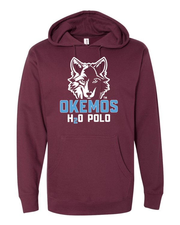 Custom Apparel - Screen Printing - Okemos Water Polo - Adult Unisex Maroon Hoodie - Okemos Water Polo - 16226
