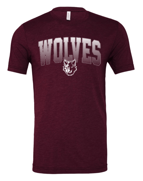 Custom Apparel - Screen Printing - Okemos Wolves Community - Adult Unisex Triblend T-Shirt (Wolves Gradient Design) - Okemos Wolves Community - 16314