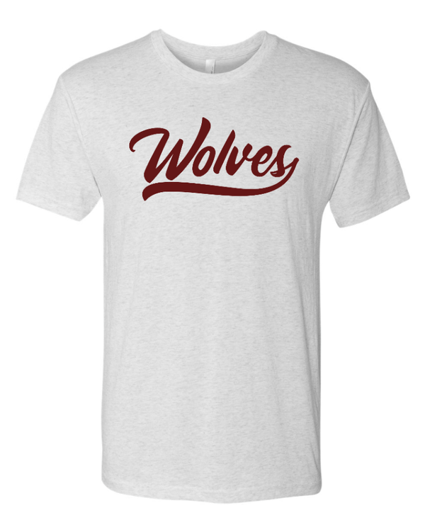 Custom Apparel - Screen Printing - Okemos Wolves Community - Adult Unisex Triblend T-Shirt (Wolves Script Design) - Okemos Wolves Community - 16314