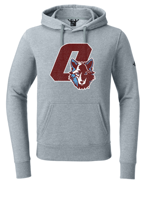 Custom Apparel - Screen Printing - Okemos Wolves Community - The North Face Sleeve Logo Pullover Hoodie ("O" With Colored Wolf Design) - Okemos Wolves Community - 16314