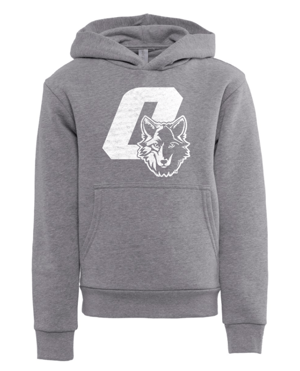 Custom Apparel - Screen Printing - Okemos Wolves Community - Youth Fleece Hoodie ("O" With Wolf Design) - Okemos Wolves Community - 16314