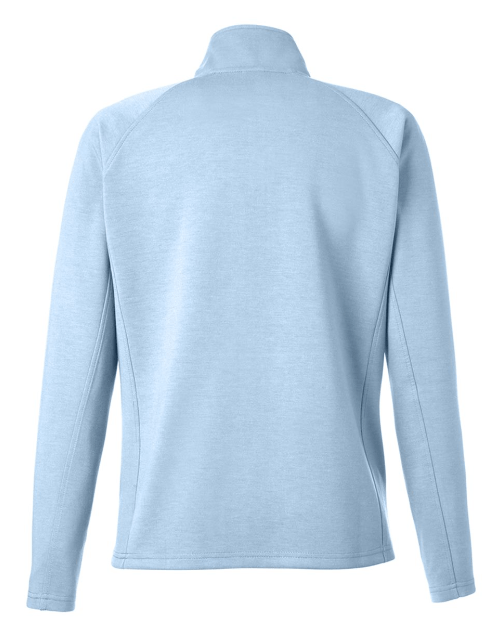 Custom Apparel - Screen Printing - Okemos Wolves - Embroidered Women's Fleece Quarter Zip Pullover (Blue / Tan) (Apparel on Demand) - Okemos Public Schools