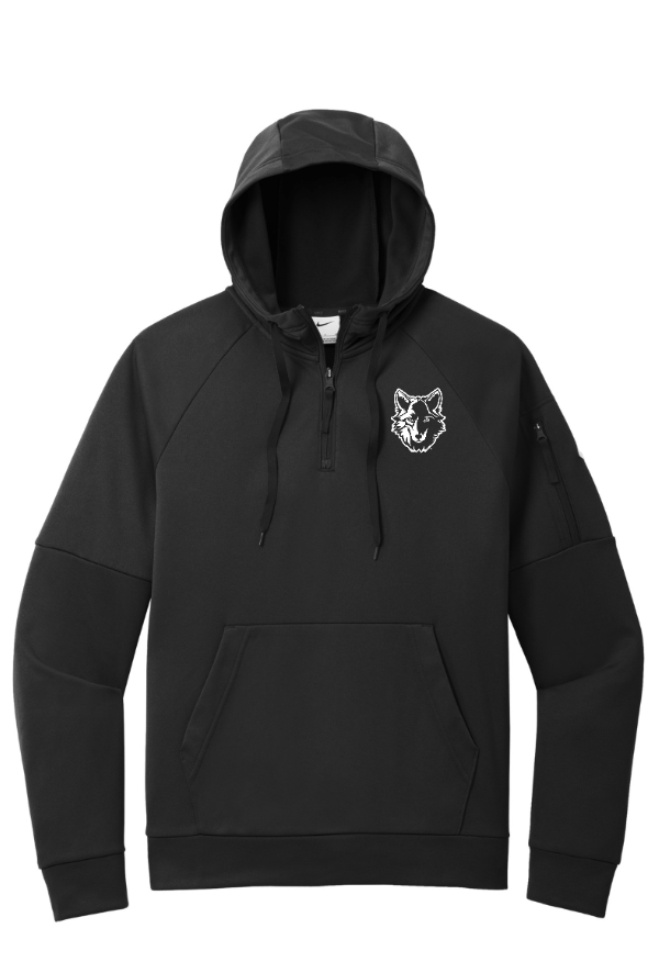 Custom Apparel - Screen Printing - Okemos Wolves - Nike ThermaFIT Pocket Quarter Zip Fleece Hoodie (Apparel on Demand) - Okemos Public Schools