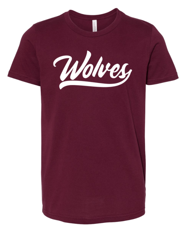 Custom Apparel - Screen Printing - Okemos Wolves - Youth T-Shirt (Wolves Script Design) - Okemos Public Schools