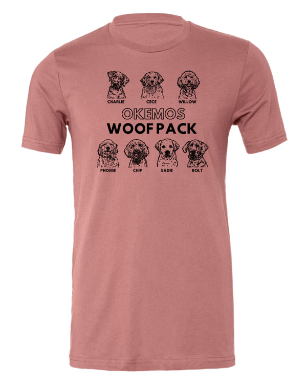 Custom Apparel - Screen Printing - Okemos Woof Pack - Adult Unisex T-Shirt (Woof Pack Crew Design) - Okemos Woof Pack - 16526