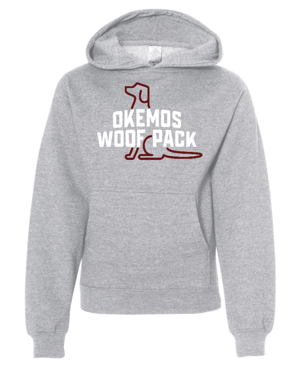 Custom Apparel - Screen Printing - Okemos Woof Pack - Youth Midweight Hooded Sweatshirt - Okemos Woof Pack - 16526