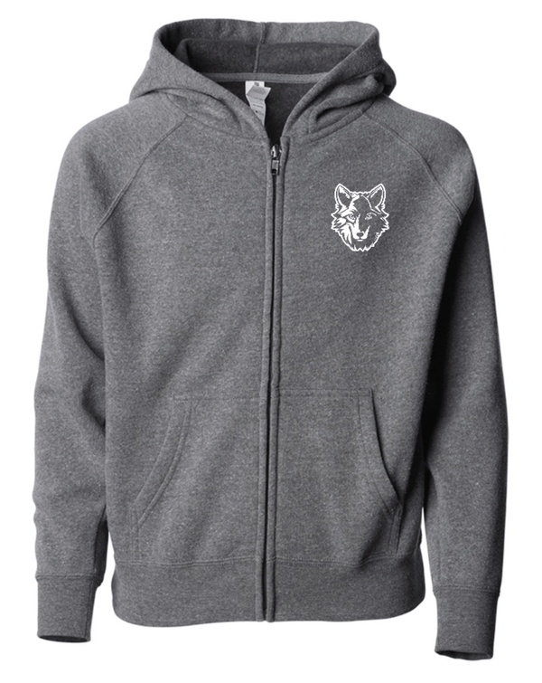 Custom Printed Apparel | OPM Spiritwear 2025 - Youth Lightweight Zip Hood Grey - OPM Spiritwear 2025 - 18266