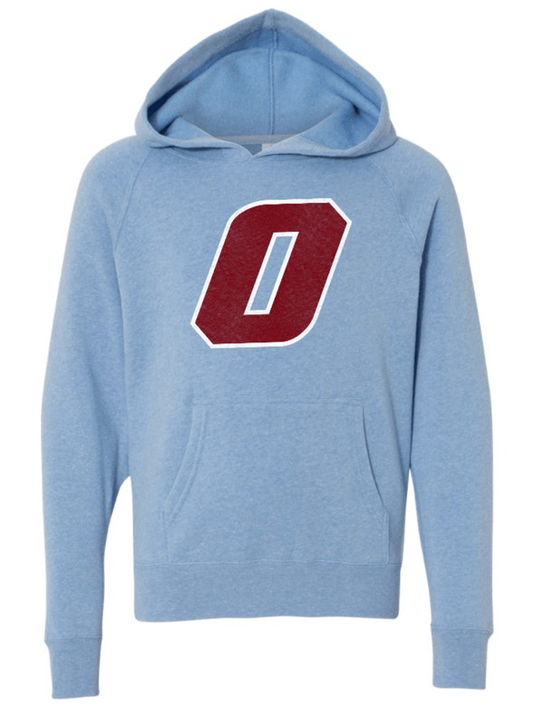 Custom Printed Apparel | OPM Spiritwear 2025 - Youth Raglan Hooded Sweatshirt Pacific Blue - OPM Spiritwear 2025 - 18266