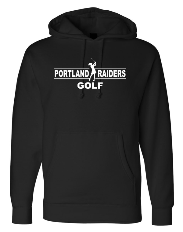 Custom Apparel - Screen Printing - PHS Girl's Golf Apparel - Unisex Heavyweight Hooded Sweatshirt Black/Grey - PHS Girls Golf - 16466