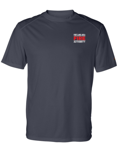 Custom Apparel - Screen Printing - Portland Fire Dept - Adult Wicking T-Shirt Navy - Portland Fire Dept - 16390
