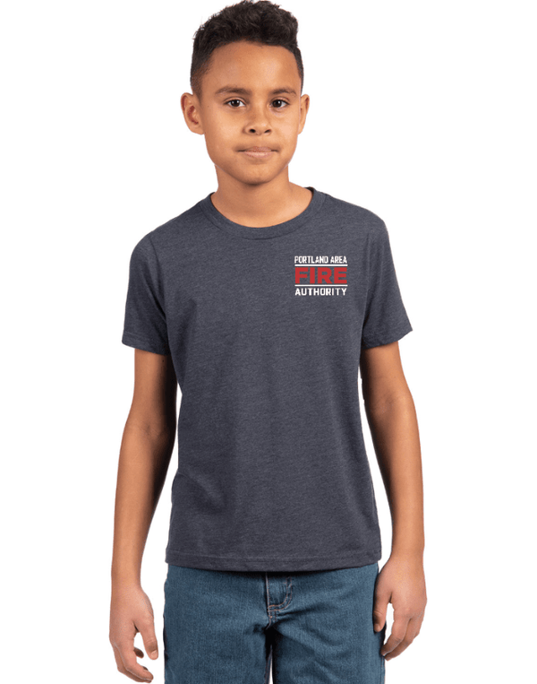 Custom Apparel - Screen Printing - Portland Fire Dept - Youth T-Shirt Navy - Portland Fire Dept - 16390