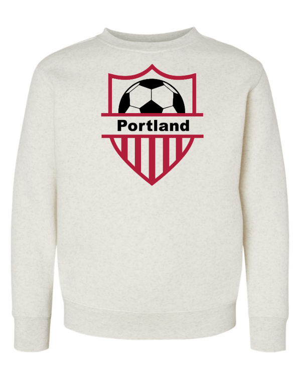 Custom Apparel - Screen Printing - Portland Girls Soccer - Youth Fleece Crewneck Sweatshirt - Portland Girls Soccer - 17413