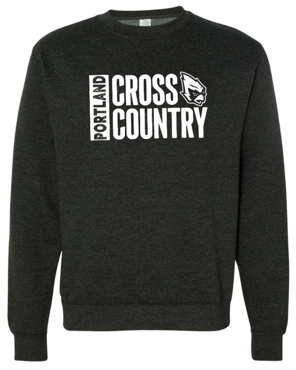 Custom Apparel - Screen Printing - Portland HS Cross Country - Adult Crewneck Sweatshirt Dark Grey - Portland XC Team - 16400