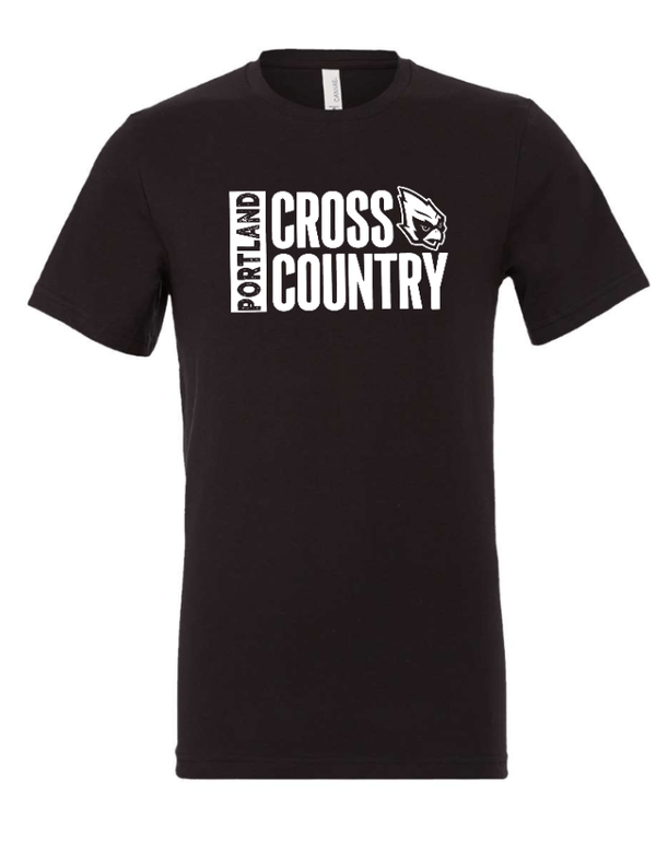 Custom Apparel - Screen Printing - Portland HS Cross Country - Adult unisex T-Shirt Cardinal Black - Portland XC Team - 16400