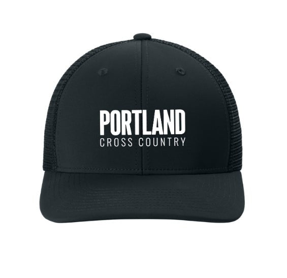Custom Apparel - Screen Printing - Portland HS Cross Country - Club Trucker Cap Black - Portland XC Team - 16400
